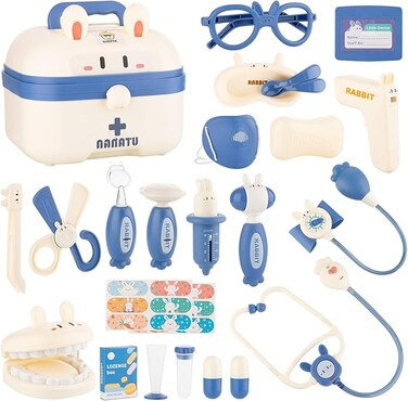 Doctor Kit for Kids, Pretend Play Educational Doctor Toys, Medical Kit with Stethoscope, Doctor Playset for Dentist Doctor, Role Play Toys for 3 4 5 6 7 8 Years Old Girls &amp; Boys Toddler Gifts