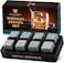 Whisky Gifts for Men - Whisky Stones Set with Reusable Chilling Stones in Black Wood Tray &ndash; Bourbon Ice Cubes for Men's Gifts by Royal Reserve