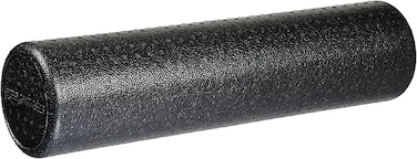 High-Density Round Foam Roller for Exercise and Recovery - 60.9 cm, Black