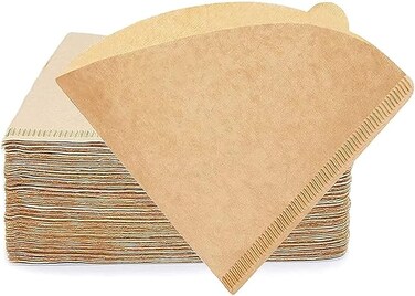 Coffee Filter 100 pcs, Coffee Filter Paper V60 Unbleached Disposable Coffee Filters Paper for Pour Over and Drip Coffee Maker 2 4 Cups brown