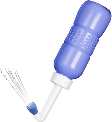 Large Portable Shattaf Bidet Bottle and Traveling Bidet for Personal Cleansing Use - Include Extended Nozzle - Personal Hygiene Care Toilet Bidet Spray -650ml Purple