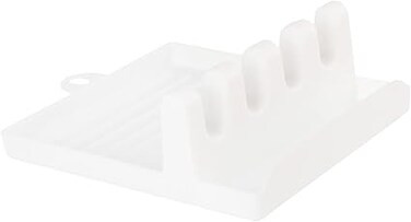 Organizers - Hot Cooking Utensil Rest With Drip Pad - Kitchen Organizer And Storage, Kitchen Fork Spoon Holders, Non-Slip Pad- White