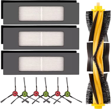 Replacement Parts for Robot Vacuum Cleaner Ecovacs DEEBOT OZMO N10 N10 Plus 920 950 T8 AIVI Max T9 T5 N5 N7 N8+ N8 Pro Plus Robot Vacuum Cleaner Accessories 1 Main Roller Brush 3 HEPA Filters 6