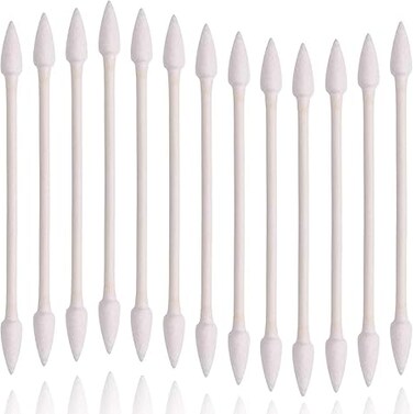 HNRLOY Cotton Swabs 800 Pieces, Double Precision Tips with Paper Stick, 4 Packs of 200 Pieces (Double Pointed)