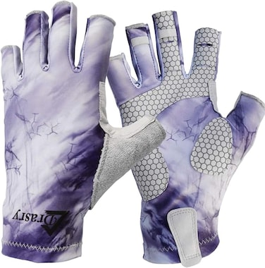 UV Protection Fishing Fingerless Gloves Men Women UPF 50+ SPF Gloves for Fishing Kayak Paddling Hiking Sailing Rowing Sun Gloves