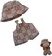 17cm labubu Doll Clothes Set for 17cm labubu Accessories Suit no Doll only Clothes 1hat+1overalls (Brown Overalls 2pc Set)
