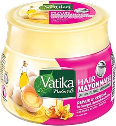 Vatika Naturals Repair &amp; Restore Hair Mayonnaise 500g   Hair Mask With Honey, Castor &amp; Marrow   For Damaged &amp; Chemically Treated Hair