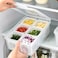 NALACAL Food Storage Containers with Lids Airtight, Scallion Preservation Box Fridge Fresh-Keeping Container 6 Grids Draining Crisper Portable Divided Fruit Storage Container Ginger Storage Basket