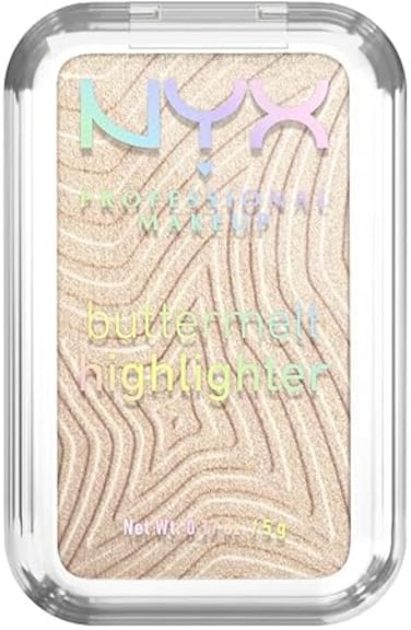 NYX Professional Makeup Buttermelt Highlighter, Powder Highlighter, 12 HR Wear, Fade &amp; Transfer Resistant, Bright &amp; Butta
