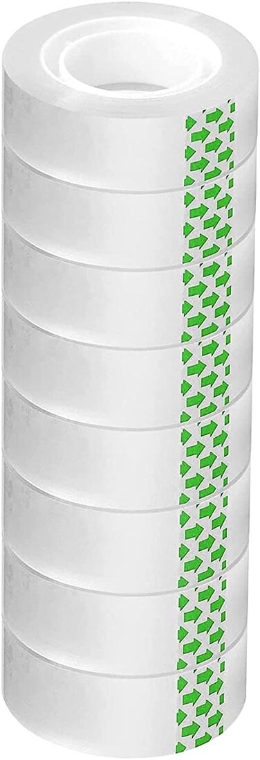 [Pack of 8] Clear Tape Rolls &ndash; [&frac34; inch x 25 yards] Transparent Tape for Office, Home, School, Gift Wrapping &amp; Dispenser Refills