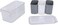4-in-1 Fridge Organizer - Stackable Acrylic Storage Boxes with 3 Compartments for Snacks, Produce, and Meal Prep, Perfect for an Organized Kitchen (White/Grey)