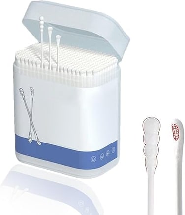 Duomama 200Pcs Biodegradable Baby Cotton Swabs - Double-Headed Design for Safe Ear &amp; Nose Cleaning - Gentle &amp; Effective
