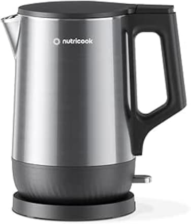 Nutricook Stainless Steel Electric kettle 1.7L, 1800W, Patented U-shaped rust resistant interior with 3-dimensional fast heating technology, surgical grade steel, NC-USK501,2-Year Warranty