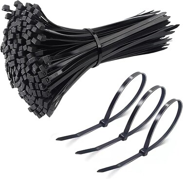 Self Locking Cable Ties   300 x 4.8 mm 12" inch   100 Pieces, Black   Heat Resistant Cable Zip Ties   Self-Locking Cable Organizer   Anti - Slip Wire Organizer   For Indoor &amp; Outdoor Use