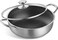 Stainless Steel Saute Pan, Cookware with Lid, 30CM Deep Frying Pan, Nonstick Cooking Pot with Handles, Large Skillet, Wok Pan Compatible with All Cooktops, Dishwasher Safe