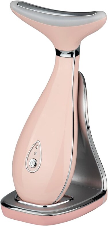 VRAIKO LILY   Neck Face Massager, Thermal, LED, Vibration, Anti-aging Device (Pink)