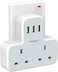 Double Plug Adaptor with 3 USB, TESSAN 2 Way Plugs Extension Multi Sockets Wall Charger Adapter, 13A UK 3 Pin Power Socket for Home, Office, Kitchen, PC