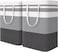 Purfex 2-Pack Laundry Basket 75L, Waterproof, Freestanding Large Laundry Hamper, Collapsible Tall with Easy Carry Handles for Clothes Room Bedroom Bathroom Dorm-(Gradient Grey)