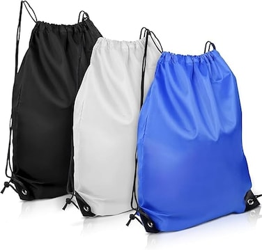Drawstring Gym Bag, 3 Pcs Draw String Bags, Water Resistant Sport Gym Sack for Sports, Gym, Travel, Swimming, Beach, Unisex