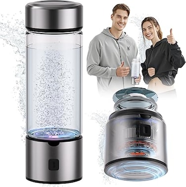 Hydrogen Water Bottle, SGS Certification - 3000PPB, Second Generation SPE Technology, Hydrogen Water Bottle with Top SPE PEM Technology, Water Treatment in 3 Minutes, 450 ml