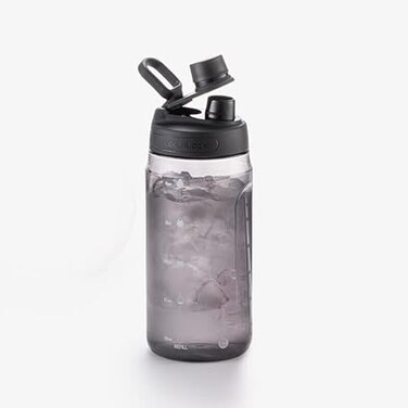 LocknLock Active 1.5L Black Water Bottle - Durable, Easy Grip, Leak-Proof with Hidden Finger Loop