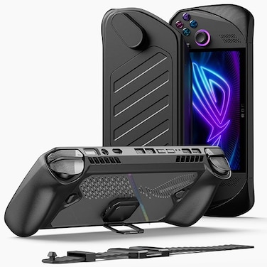 ModCase for ROG Ally X with Detachable Front Shell, Protective Case, Metal Bracket and Strap Compatible with ASUS ROG Ally X Accessories Basic Set-Black