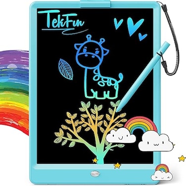 LCD Writing Tablet Doodle Board, 10inch Colorful Drawing Tablet Writing Pad, Kids Travel Essentials, Toddler Toys for 3 4 5 6 7 8 Year Old Girls Boys (Blue)