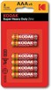 KODAK Super Heavy Duty   AAA Batteries   Triple A   Disposable Household   Carbon Zinc   1.5V   6 Blister Pack