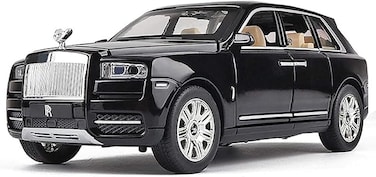 Classical Vehicle Model 1:24 Alloy Rolls Royce Cullinan Model Car with 6 Doors Open Sound &amp; Light Pull Back Model Toy Car for Kids Adults Decoration Gift Box (Color : Black)