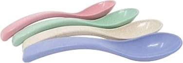 Cuisine Art Set of 4 Wheat Straw Spoons, Reusable for Soup and Cereal, Unbreakable Dinner Spoon, Portable Lightweight for Kids &amp; Adults, Dishwasher Safe (4 Colors)