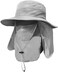 Men Fishing Hat with Face Neck Flap, Outdoor Wide Brim UPF 50+ Sun Protection Cap for Hiking, Garden