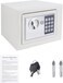 Money Safe Box for Home, Electronic Cash Box with Pass Code and Keys, Anti-Theft Security Safe Box, Small Safe with Premium Steel for Hotel Office Buiness, (White - 4.6L)