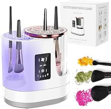 Angju Electric Makeup Brush Cleaner Machine, 3 IN 1 Automatic Make up Brush Cleaner with Makeup Brush Dryer,Portable USB Deep Quick Cleaning Tools for All Size Makeup Brush Set,Blush Brush,Sponges