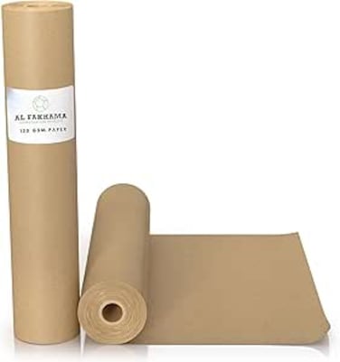 Brown Kraft Wrapping Paper Roll 75 CM Height x 10 Meters/32 feet Long for Craft Gift Bulletin Board Bouquet Flower Table Covering Packing Shipping Moving 120 GSM thick paper 100% Recyclable