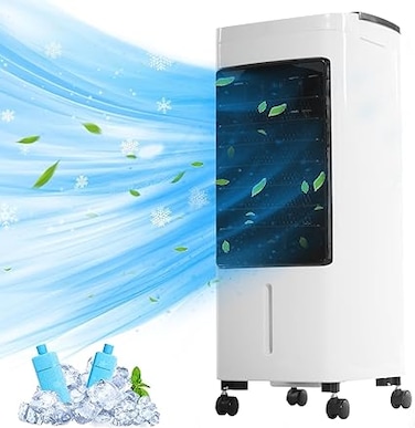 Portable Air Conditioners, Evaporative Air Cooler, 3-IN-1 Air Cooler with Remote &amp; Touch Control, 3 Speeds &amp; 8H Timer, 4L Water Tank,Ice Packs, Fast Cooling Windowless Air Conditioner for Home,Office