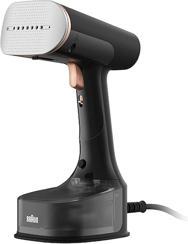 Braun QuickStyle 7, Garment Steamer with Dual Heated FreeGlide 3D Plate, Handheld Garment Steamer with FastHeating 35 Sec, Vertical Ironing, Capacity 250ml, Cord 3m, 1600 Watts - GS 7077 BK - Black