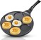Nonstick 7-Mold Pancake Pan, PFOA-Free Coating, Black, 17x10 Inches