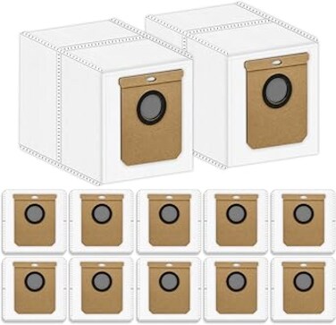BRUVISH (12 Pack) L60 Dust Bags Replacement Compatible With eufy L60/ L60 Hybrid/ L60 SES/ L50 SES/ L50 Series Self Empty Station, Robot Vacuum Disposable Bags, Filter Bags 12 Pieces