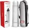 Milton Thermosteel Flip Lid 500, Double Walled Vacuum Insulated Thermos 500 ml   16 oz   24 Hours Hot and Cold Water Bottle with Cover, Stainless Steel, BPA Free,Leak Proof   Silver