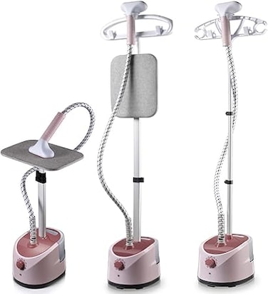 2000W Vertical Clothes Garment Steamer, Height Adjustable Steamer Built-in Ironing Board, 40 Second Heating Time, Heat Insulated Steam Hose