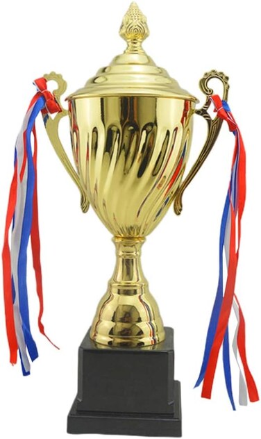 Gold Trophy Metal Trophy Awards Cup Trophy for Sport Tournaments Competitions School Honor Game 35.5cm