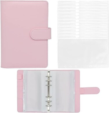 Budget Planner and Organizer with Ring Binder, Cash Register, and Cash Box Management - Ideal for Home or Office Use, Stylish Design, Great for Personal or Business Finances, Money Saver (Pink)
