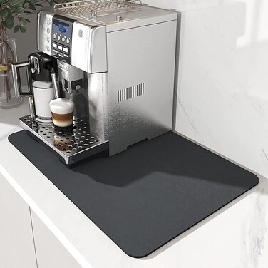 Coffee Mat Hide Stain Rubber 40 * 60CM Backed Absorbent Dish Drying Mat for Kitchen Counter-Coffee Bar Accessories Fit Under Coffee Maker Coffee Machine Coffee Pot Espresso Machine Dish Rack