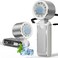 Portable Handheld Turbo Fan with Ice Cooler, 100 Gear Wind, 5000mAh Rechargeable Personal Fan, Digital Display, 180 Ajustable, 3 IN 1 Hand Fans for Outdoor Travel, Camping, Hiking, Working, Silver