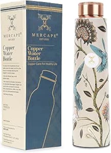 MERCAPE&reg; - 100% Pure Copper Water Bottle   Leak Proof, Durable &amp; Rust Proof   Non-Toxic &amp; BPA Free Bottles   Eco Friendly Water Bottle (950 ml) (Pack of 1)