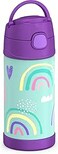 THERMOS FUNTAINER STAINLESS STEEL KIDS RAINBOWS BOTTLE 355ML, F40123RA, KIDS WATER BOTTLE WITH STRAW, INSULATED FLASK, HYDRATION BOTTLE WITH LID