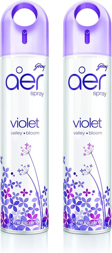 Godrej aer spray, Home &amp; Office Air Freshener - Violet Valley Bloom, 300 ml (Pack of 2)
