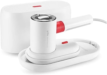 Deerma HS200 2 in 1 Portable Multi-Function Steam Iron and Flat Iron Intelligent Preheating System   Ceramic Glaze Aluminum Alloy Panel   0.5b High Pressure Steam   Dual-Duct Heating   - White