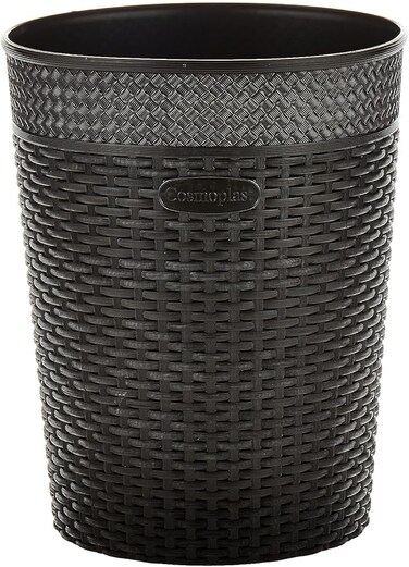 6L Cedarattan Round Waste Basket, Dark Brown