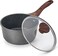 Nonstick Sauce Pan with Lid, 2QT Small Sauce Pot with Swiss Granite Coating, Stay-cool Handle, Multipurpose Handy Little Saucepan, Induction Capable, PFOA Free(18 cm)
